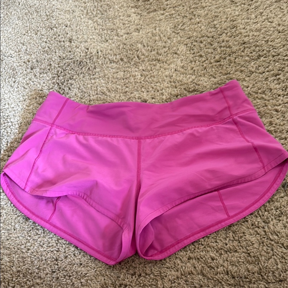 Lululemon Sonic Pink speed up 2.5 low rise shorts